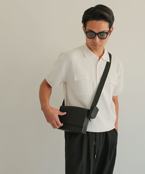 STYLISE（スタイライズ）の「【SYNQUE】Box shoulder bag / ブラック［C］（ショルダーバッグ・メンズ・ブラック・ONE）」の3枚目の写真