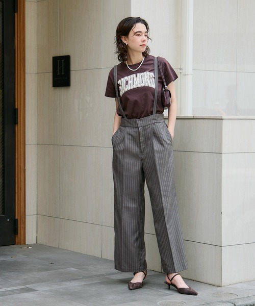 coca(coca)(コカ)の「ヘリンボーンストライプ2wayサロペット(サロペット/オーバーオール・レディース・チャコール/ネイビー・L/M/S)」の12枚目の写真