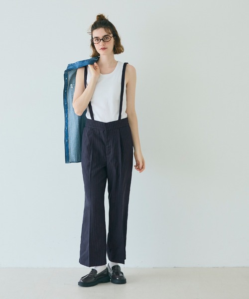 ヘリンボーンストライプ2wayサロペット（サロペット/オーバーオール