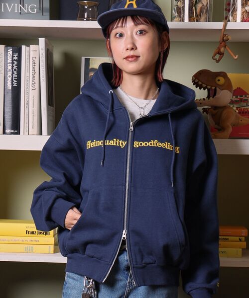 FFEIN（フェイン）の「【FFEIN（フェイン）】センター3D刺繍立体フードZIPパーカー / パーカー 裏起毛 ヘビーウエイト ジップ フーディ ダブルジップ（パーカー・メンズ・アッシュグレー/ワイン/ブラック/ブラウン/ネイビー・LARGE/MEDIUM/SMALL）」の11枚目の写真