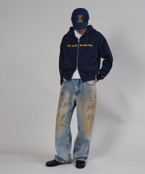 FFEIN（フェイン）の「【FFEIN（フェイン）】センター3D刺繍立体フードZIPパーカー / パーカー 裏起毛 ヘビーウエイト ジップ フーディ ダブルジップ（パーカー・メンズ・アッシュグレー/ワイン/ブラック/ブラウン/ネイビー・LARGE/MEDIUM/SMALL）」の18枚目の写真