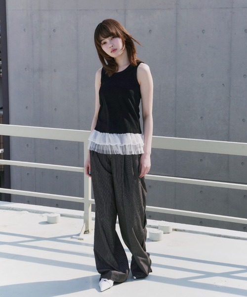 haek(ハク)の「lace frills tank top/レースフリルタンクトップ(タンクトップ・レディース・イエロー/ブラック・FREE)」の10枚目の写真