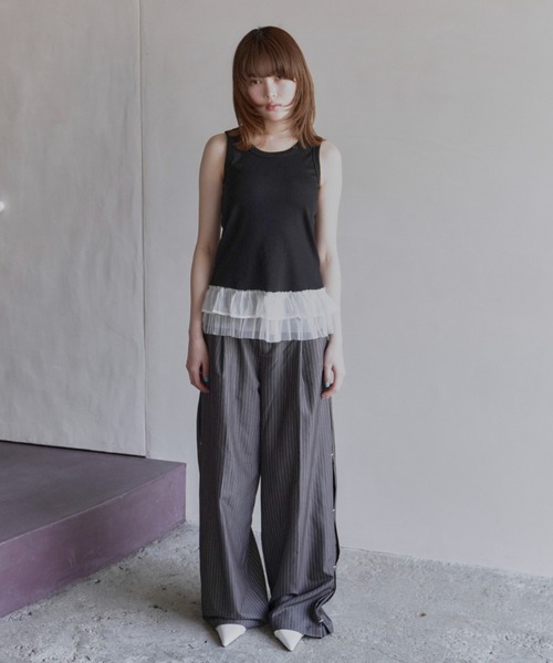 haek(ハク)の「lace frills tank top/レースフリルタンクトップ(タンクトップ・レディース・イエロー/ブラック・FREE)」の20枚目の写真