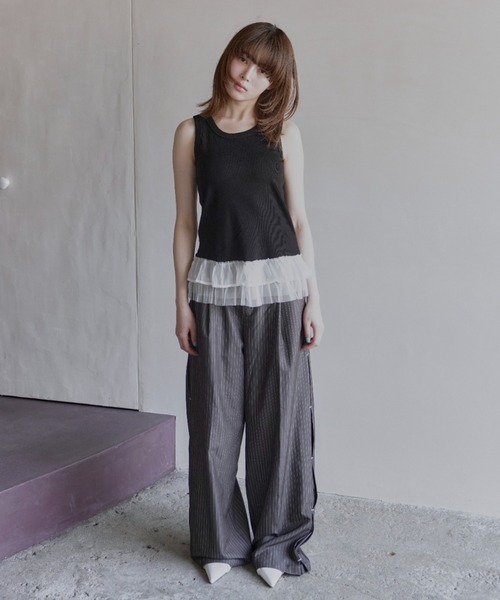haek(ハク)の「lace frills tank top/レースフリルタンクトップ(タンクトップ・レディース・イエロー/ブラック・FREE)」の21枚目の写真