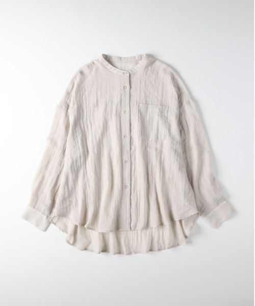 Right-on(ライトオン)の「【HONEYSUCKLE ROSE】シャンブレーシャツ(シャツ/ブラウス・レディース・オフホワイト/ダークグレー/オレンジ・L/M)」の2枚目の写真