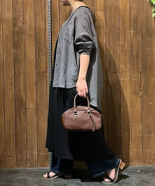 Right-on(ライトオン)の「【HONEYSUCKLE ROSE】シャンブレーシャツ(シャツ/ブラウス・レディース・オフホワイト/ダークグレー/オレンジ・L/M)」の8枚目の写真