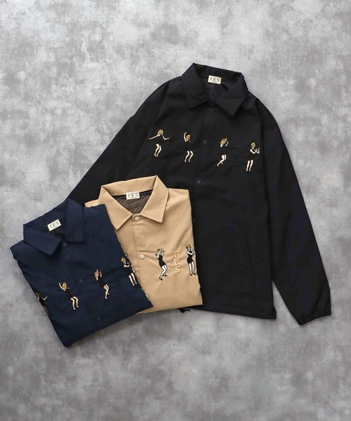 The Endless Summer（エンドレスサマー）の「TES GOGO DANCER EMB COACH JACKET / コーチジャケット（ナイロンジャケット・メンズ・ベージュ/ネイビー/ブラック・MEDIUM/LARGE/X-LARGE）」の4枚目の写真