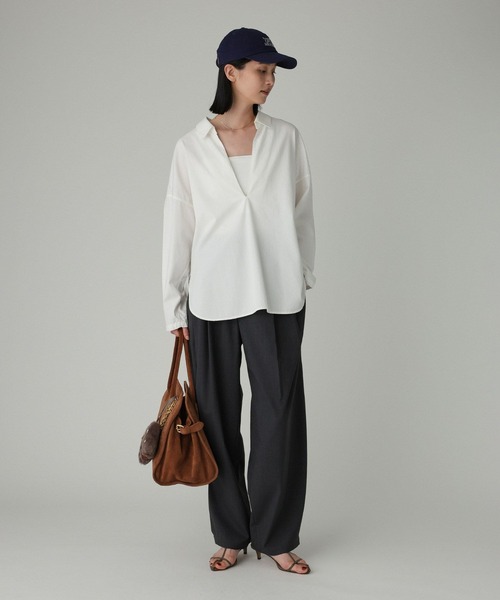 BABYLONE（バビロン）の「T/Wストレッチトロタックパンツ（その他パンツ・レディース・チャコール/ベージュ/ダークブラウン・38inch/36inch）」の4枚目の写真