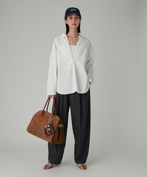 BABYLONE（バビロン）の「T/Wストレッチトロタックパンツ（その他パンツ・レディース・チャコール/ベージュ/ダークブラウン・38inch/36inch）」の5枚目の写真