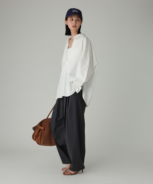 BABYLONE（バビロン）の「T/Wストレッチトロタックパンツ（その他パンツ・レディース・チャコール/ベージュ/ダークブラウン・38inch/36inch）」の6枚目の写真