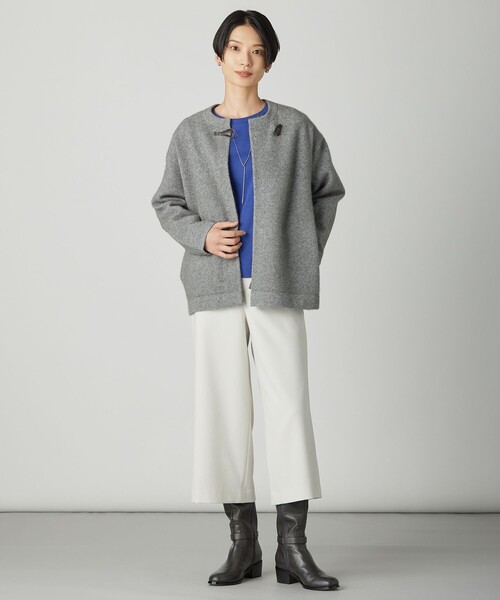 J.PRESS(ジェイプレス)の「ポンチ ボートネック カットソー(Tシャツ/カットソー・レディース・ワイン系/ベージュ系/ブルー系・F)」の8枚目の写真