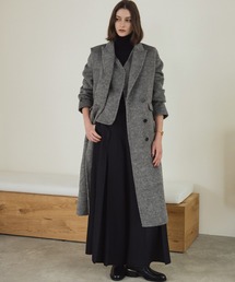 ネイビー ウールコート グレー袖口 セール】 〈撥水加工〉ドロスト ショート トレンチ コート