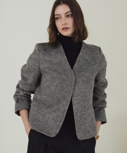 ELFRANK(エルフランク)の「【ウール70%】チェスターコート ロングコート ウールコート ベスト付き(チェスターコート・レディース・グレー/チャコールグレー・FREE)」の8枚目の写真