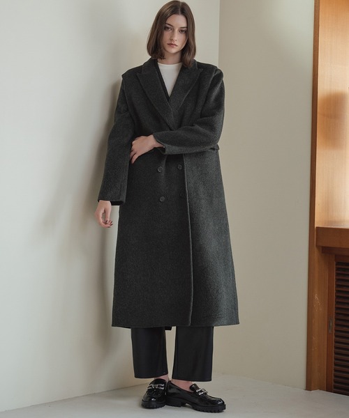 ELFRANK(エルフランク)の「【ウール70%】チェスターコート ロングコート ウールコート ベスト付き(チェスターコート・レディース・グレー/チャコールグレー・FREE)」の11枚目の写真