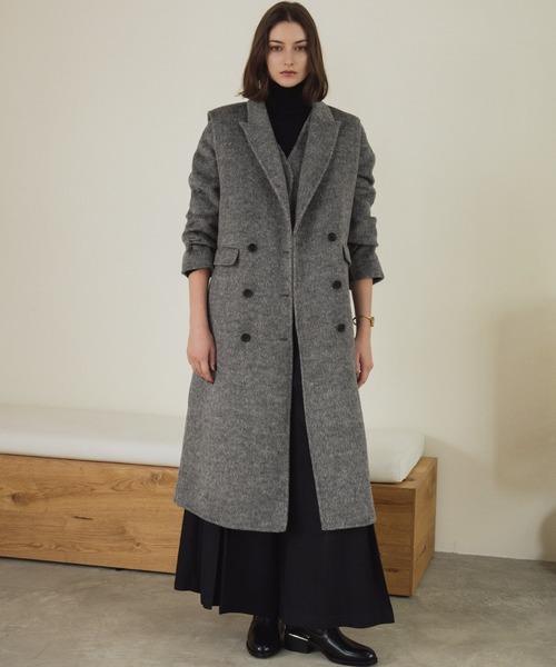 ELFRANK(エルフランク)の「【ウール70%】チェスターコート ロングコート ウールコート ベスト付き(チェスターコート・レディース・グレー/チャコールグレー・FREE)」の20枚目の写真