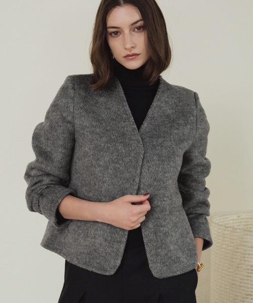ELFRANK(エルフランク)の「【ウール70%】チェスターコート ロングコート ウールコート ベスト付き(チェスターコート・レディース・グレー/チャコールグレー・FREE)」の22枚目の写真