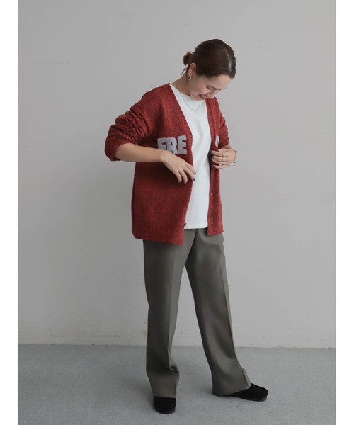 FIL DE FER（フィルデフェール）の「サガラロゴ刺繍　Vネックカーデ（カーディガン/ボレロ・レディース・グリーン/ボルドー・FREE）」の14枚目の写真