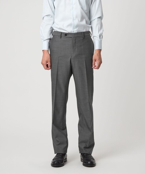 green label relaxing（グリーンレーベルリラクシング）の「GUABELLO 組織無地 MF ノープリーツ スーツパンツ（スーツパンツ・メンズ・グレー系/ネイビー・92/84/76/88/72/80）」の20枚目の写真