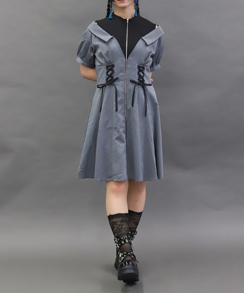 REYC♡ヘムフレアワンピース サックス CI361X99_07adc87c7c860ceedce03