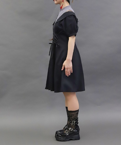 axes femme POETIQUE(アクシーズファムポエティック)の「レイヤードデザインワンピース(ワンピース・レディース・ブラック/グレー/ブルーグリーン・MEDIUM)」の11枚目の写真