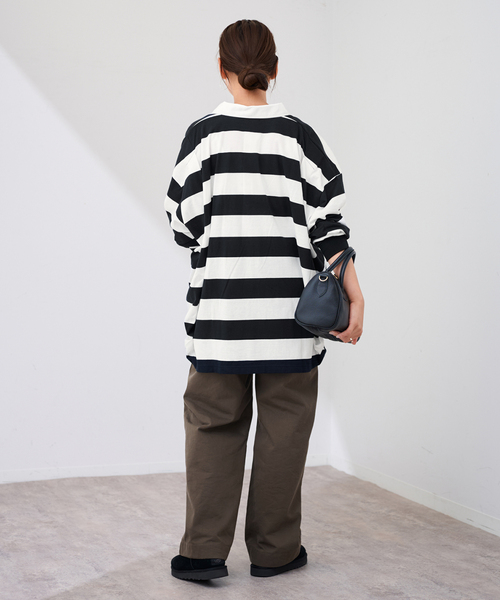 onit オニット 別注OVERSISE ボーダーラガーシャツ フレームワーク onit/オニット 別注OVERSIZE ボーダーラガーシャツ（Tシャツ