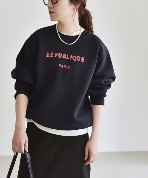 【タグ付き新品未使用】aLORS paris スウェット ANGE IN DISGUISE:〈手洗い可能〉デザイン ロゴ プリント スウェット