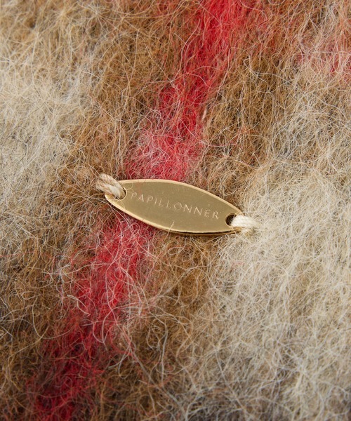 PAPILLONNER（パピヨネ）の「ボリュームチェックストール（ストール/ショール・レディース・ブラウン/グレー・FREE）」の5枚目の写真