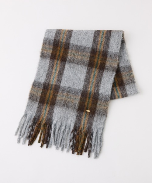 PAPILLONNER（パピヨネ）の「ボリュームチェックストール（ストール/ショール・レディース・ブラウン/グレー・FREE）」の9枚目の写真