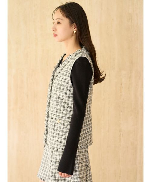 SNIDEL（スナイデル）の「ツイードジレ（その他アウター・レディース・ブラック/アイボリー/ブルー・F）」の19枚目の写真