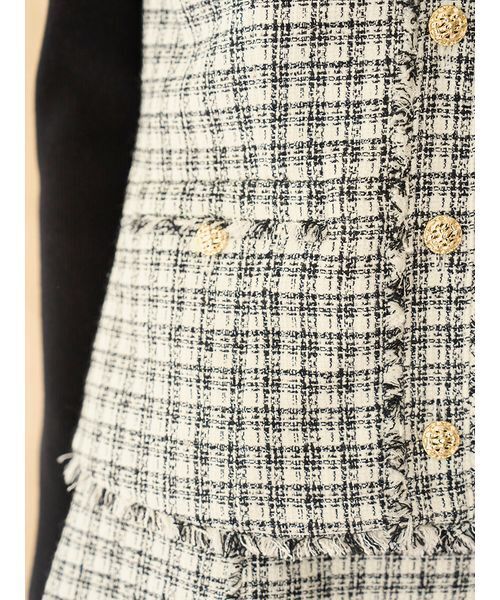 SNIDEL（スナイデル）の「ツイードジレ（その他アウター・レディース・ブラック/アイボリー/ブルー・F）」の22枚目の写真