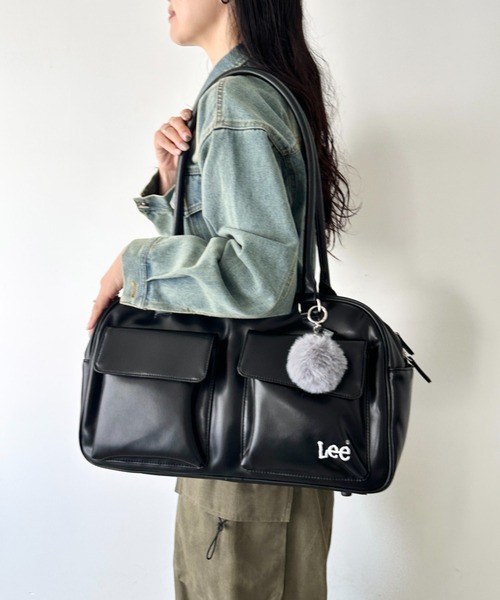 Lee/リー 3ポケット PUボストンバッグ/ボンボンチャーム/スクール