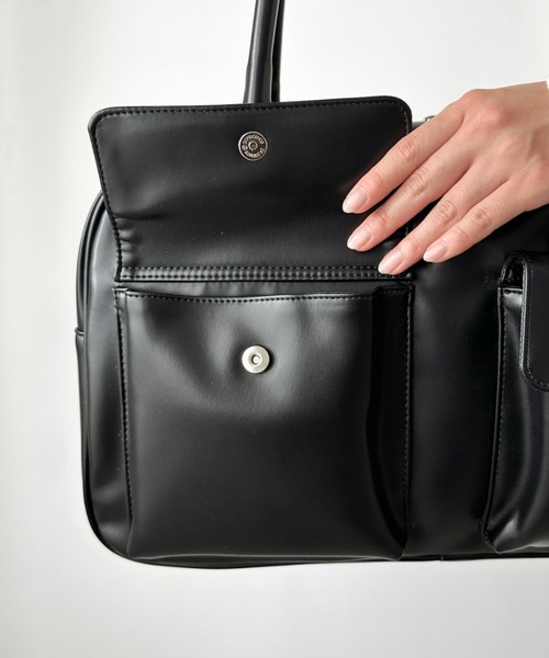 Lee/リー 3ポケット PUボストンバッグ/ボンボンチャーム/スクール