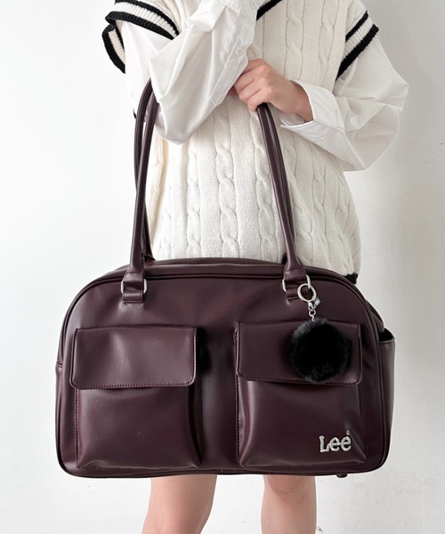 Lee/リー 3ポケット PUボストンバッグ/ボンボンチャーム/スクール