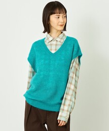 【AMERICAN DREAMS】モヘアVネックバルーン袖セーター【タグ付新品】 CANVAS+ ニット セーター 「AMERICAN DREAMS」Milana LS MOHAIR