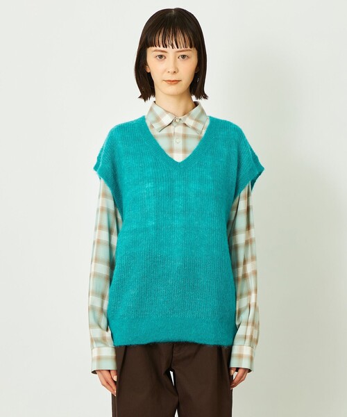 セール】GREY LABEL モヘアミックスVネックベスト（ベスト