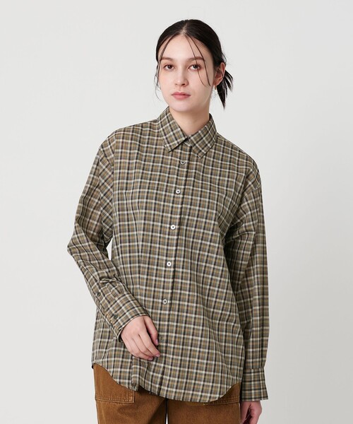 yori タータンチェックシアーシャツ yori タータンチェックシアーシャツ シアー レギュラーカラー