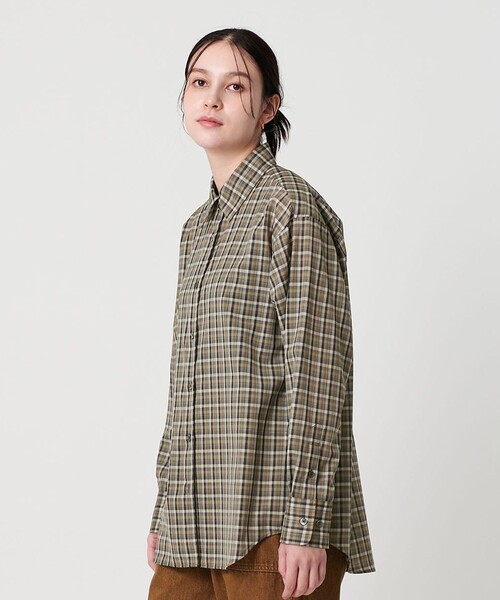 セール】シアー レギュラーカラー チェックシャツ（シャツ/ブラウス  