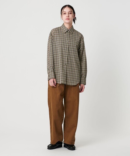 セール】シアー レギュラーカラー チェックシャツ（シャツ/ブラウス  