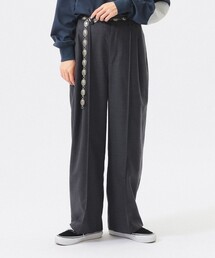 BEAMS BOY | ポリエステル ウール ツープリーツ ワイドパンツ(スラックス)