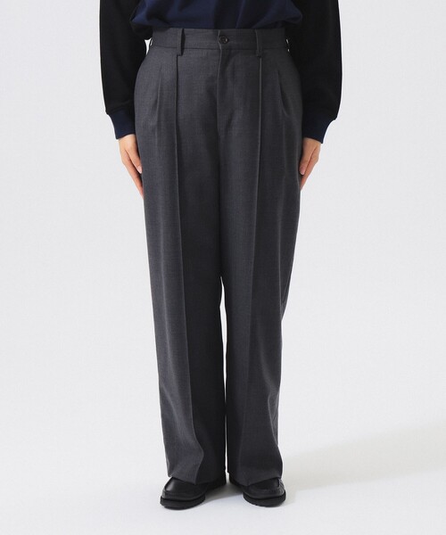 セール】【1/15再値下げ】ポリエステル ウール ツープリーツ ワイド