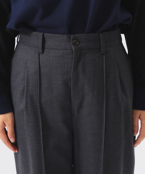 BEAMS BOY（ビームスボーイ）の「ポリエステル ウール ツープリーツ ワイドパンツ（スラックス・レディース・チャコールグレー/ブラック・1/0）」の20枚目の写真