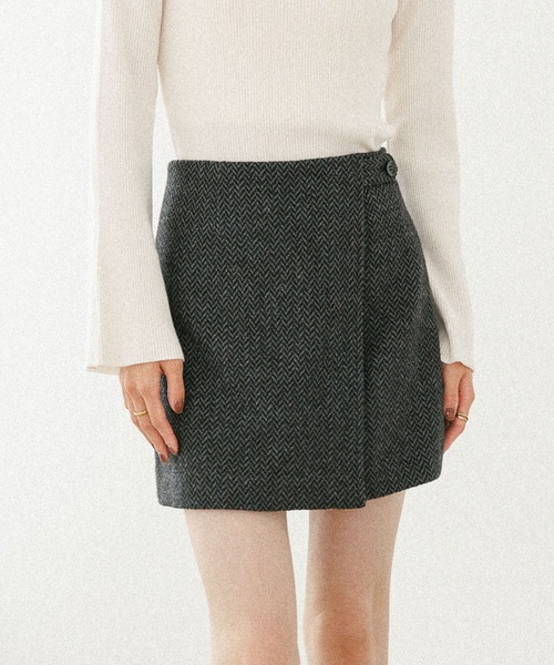 Heather(ヘザー)の「Winterラップミニスカート 589279(スカート・レディース・ブラウン系/レッド系/グレー系・S/M)」の1枚目の写真