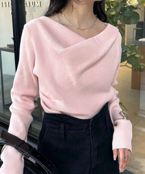 mystic（ミスティック）の「【年間総売上1万枚以上！WEB限定ホワイト登場！】オフショルリブニット（ニット/セーター・レディース・ベージュ/ブラック/アイボリー/ボルドー/ブラウン/ピンク/グレー/ホワイト・FREE）」の7枚目の写真