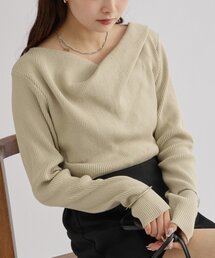 【年間総売上1万枚以上!WEB限定ホワイト登場!】オフショルリブニット