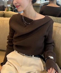 mystic | 【年間総売上1万枚以上！WEB限定ホワイト登場！】オフショルリブニット(ニット/セーター)