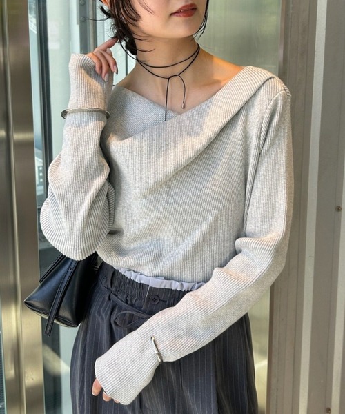 mystic（ミスティック）の「【年間総売上1万枚以上！WEB限定ホワイト登場！】オフショルリブニット（ニット/セーター・レディース・ベージュ/ブラック/アイボリー/ボルドー/ブラウン/ピンク/グレー/ホワイト・FREE）」の5枚目の写真