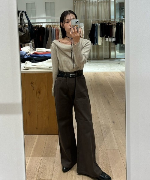 mystic（ミスティック）の「【年間総売上1万枚以上！WEB限定ホワイト登場！】オフショルリブニット（ニット/セーター・レディース・ベージュ/ブラック/アイボリー/ボルドー/ブラウン/ピンク/グレー/ホワイト・FREE）」の18枚目の写真