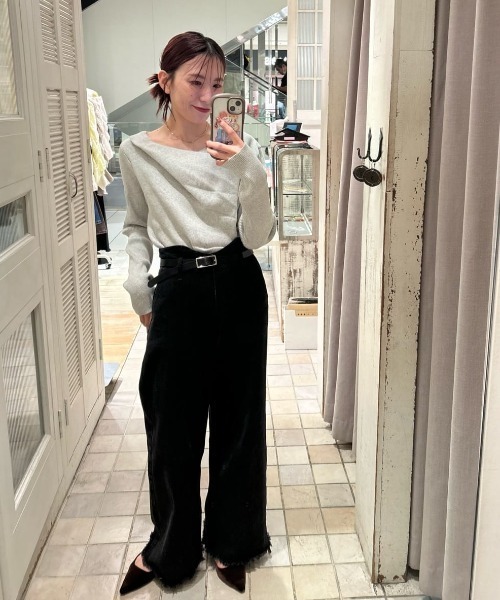 mystic（ミスティック）の「【年間総売上1万枚以上！WEB限定ホワイト登場！】オフショルリブニット（ニット/セーター・レディース・ベージュ/ブラック/アイボリー/ボルドー/ブラウン/ピンク/グレー/ホワイト・FREE）」の12枚目の写真