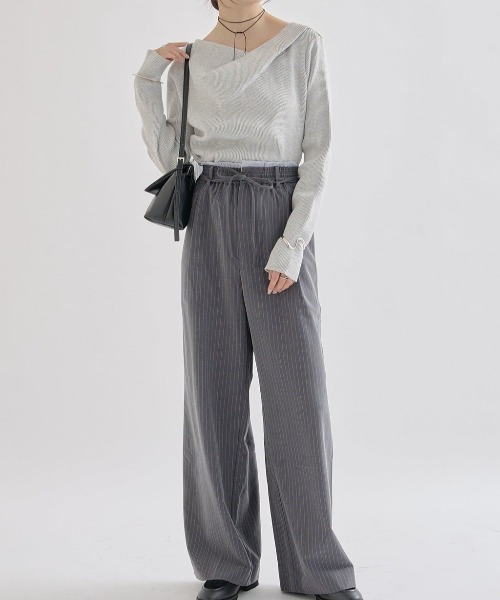 mystic（ミスティック）の「【年間総売上1万枚以上！WEB限定ホワイト登場！】オフショルリブニット（ニット/セーター・レディース・ベージュ/ブラック/アイボリー/ボルドー/ブラウン/ピンク/グレー/ホワイト・FREE）」の11枚目の写真