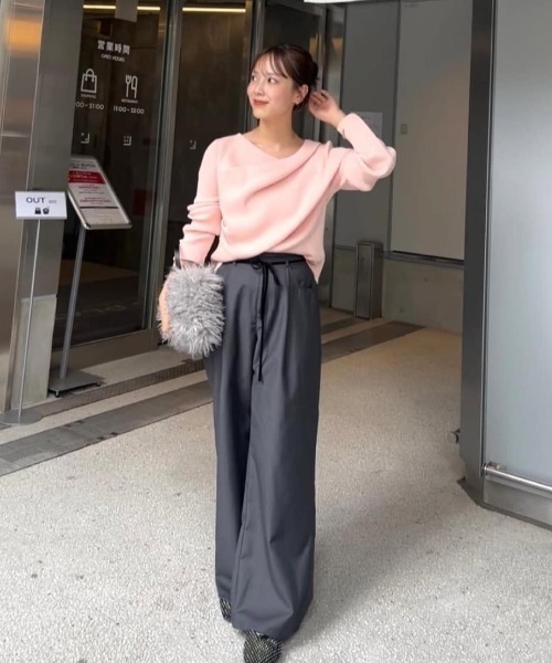 mystic（ミスティック）の「【年間総売上1万枚以上！WEB限定ホワイト登場！】オフショルリブニット（ニット/セーター・レディース・ベージュ/ブラック/アイボリー/ボルドー/ブラウン/ピンク/グレー/ホワイト・FREE）」の20枚目の写真